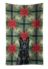 Load image into Gallery viewer, Black German Shepherd Christmas PoinsettIas Kitchen Towel