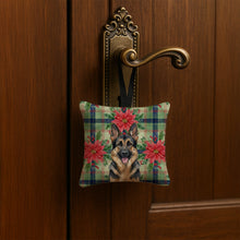 Load image into Gallery viewer, German Shepherd Christmas PoinsettIas Hanging Square Fabric Ornament 3.5 x 3.5