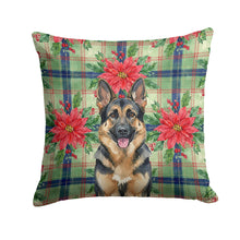 Load image into Gallery viewer, German Shepherd Christmas PoinsettIas Throw Pillow
