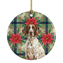 Load image into Gallery viewer, German Shorthaired Pointer Christmas PoinsettIas Ceramic Ornament