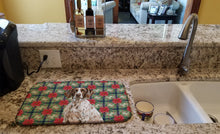 Load image into Gallery viewer, German Shorthaired Pointer Christmas PoinsettIas Dish Drying Mat