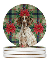 Load image into Gallery viewer, German Shorthaired Pointer Christmas PoinsettIas Large Sandstone Coasters Pack of 4
