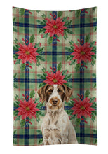 Load image into Gallery viewer, Liver and White German Wirehaired Pointer Christmas PoinsettIas Kitchen Towel