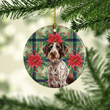 Load image into Gallery viewer, Roan German Wirehaired Pointer Christmas PoinsettIas Ceramic Ornament
