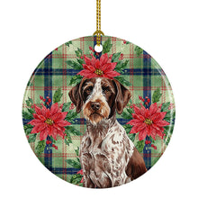 Load image into Gallery viewer, Roan German Wirehaired Pointer Christmas PoinsettIas Ceramic Ornament