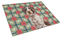 Load image into Gallery viewer, Roan German Wirehaired Pointer Christmas PoinsettIas Glass Cutting Board