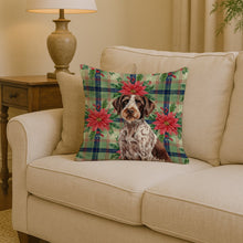 Load image into Gallery viewer, Roan German Wirehaired Pointer Christmas PoinsettIas Throw Pillow