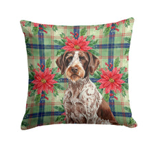 Load image into Gallery viewer, Roan German Wirehaired Pointer Christmas PoinsettIas Throw Pillow