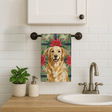 Load image into Gallery viewer, Golden Retriever Christmas PoinsettIas Kitchen Towel