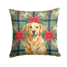 Load image into Gallery viewer, Golden Retriever Christmas PoinsettIas Throw Pillow