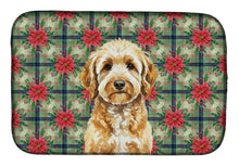 Load image into Gallery viewer, Goldendoodle Christmas PoinsettIas Dish Drying Mat