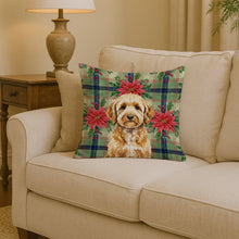Load image into Gallery viewer, Goldendoodle Christmas PoinsettIas Throw Pillow