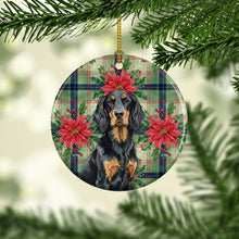 Load image into Gallery viewer, Gordon Setter Christmas PoinsettIas Ceramic Ornament