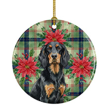 Load image into Gallery viewer, Gordon Setter Christmas PoinsettIas Ceramic Ornament