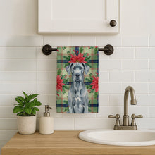 Load image into Gallery viewer, Blue Great Dane Christmas PoinsettIas Kitchen Towel
