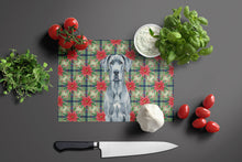 Load image into Gallery viewer, Blue Great Dane Christmas PoinsettIas Glass Cutting Board