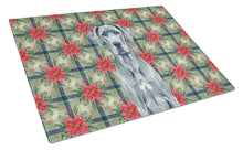 Load image into Gallery viewer, Blue Great Dane Christmas PoinsettIas Glass Cutting Board