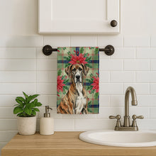 Load image into Gallery viewer, Brindle Great Dane Christmas PoinsettIas Kitchen Towel