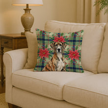 Load image into Gallery viewer, Brindle Great Dane Christmas PoinsettIas Throw Pillow