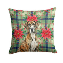 Load image into Gallery viewer, Brindle Great Dane Christmas PoinsettIas Throw Pillow