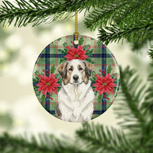 Load image into Gallery viewer, Badger Great Pyrenees Christmas PoinsettIas Ceramic Ornament