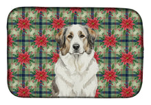 Load image into Gallery viewer, Badger Great Pyrenees Christmas PoinsettIas Dish Drying Mat