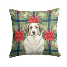 Load image into Gallery viewer, Badger Great Pyrenees Christmas PoinsettIas Throw Pillow