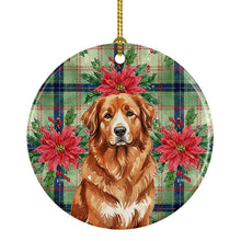 Load image into Gallery viewer, Reddish Brown Great Pyrenees Christmas PoinsettIas Ceramic Ornament