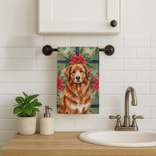 Load image into Gallery viewer, Reddish Brown Great Pyrenees Christmas PoinsettIas Kitchen Towel