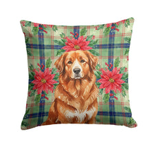 Load image into Gallery viewer, Reddish Brown Great Pyrenees Christmas PoinsettIas Throw Pillow