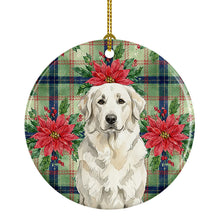 Load image into Gallery viewer, White Great Pyrenees Christmas PoinsettIas Ceramic Ornament