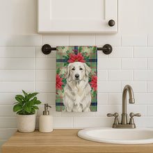 Load image into Gallery viewer, White Great Pyrenees Christmas PoinsettIas Kitchen Towel