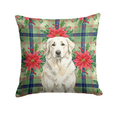 Load image into Gallery viewer, White Great Pyrenees Christmas PoinsettIas Throw Pillow