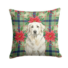 Load image into Gallery viewer, White Great Pyrenees Christmas PoinsettIas Throw Pillow