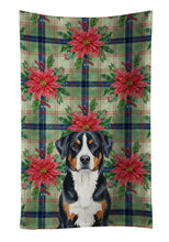 Load image into Gallery viewer, Greater Swiss Mountain Dog Christmas PoinsettIas Kitchen Towel