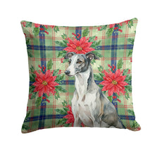 Load image into Gallery viewer, Black and White Greyhound Christmas PoinsettIas Throw Pillow