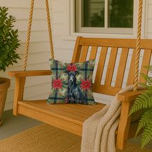Load image into Gallery viewer, Black Greyhound Christmas PoinsettIas Throw Pillow