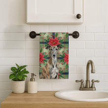 Load image into Gallery viewer, Brindle Greyhound Christmas PoinsettIas Kitchen Towel