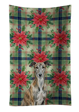 Load image into Gallery viewer, Brindle Greyhound Christmas PoinsettIas Kitchen Towel
