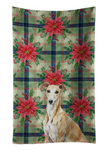 Load image into Gallery viewer, Fawn Greyhound Christmas PoinsettIas Kitchen Towel