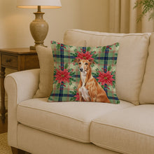 Load image into Gallery viewer, Red Greyhound Christmas PoinsettIas Throw Pillow
