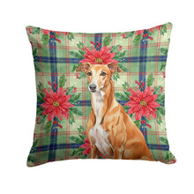 Load image into Gallery viewer, Red Greyhound Christmas PoinsettIas Throw Pillow