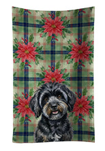 Load image into Gallery viewer, Black Havanese Christmas PoinsettIas Kitchen Towel