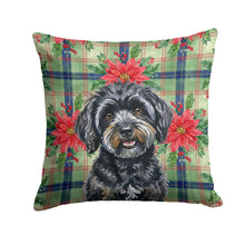 Load image into Gallery viewer, Black Havanese Christmas PoinsettIas Throw Pillow
