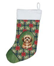 Load image into Gallery viewer, Sable Havanese Christmas PoinsettIas Holiday Stocking