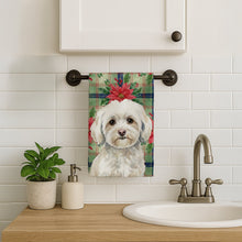 Load image into Gallery viewer, White Havanese Christmas PoinsettIas Kitchen Towel