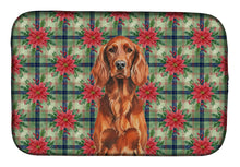 Load image into Gallery viewer, Irish Setter Christmas PoinsettIas Dish Drying Mat