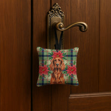 Load image into Gallery viewer, Irish Setter Christmas PoinsettIas Hanging Square Fabric Ornament 3.5 x 3.5