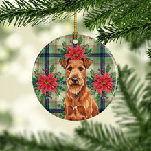 Load image into Gallery viewer, Irish Terrier Christmas PoinsettIas Ceramic Ornament