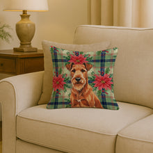 Load image into Gallery viewer, Irish Terrier Christmas PoinsettIas Throw Pillow